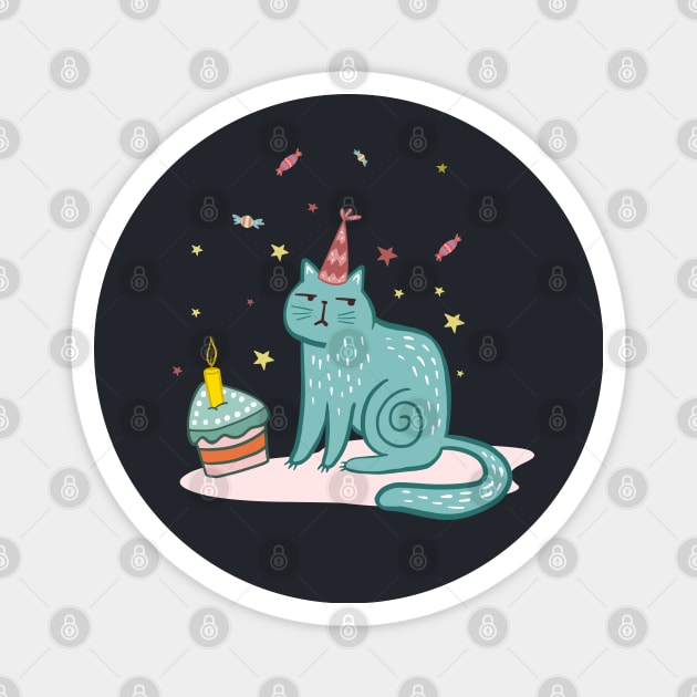 Sad cat Magnet by Var Space